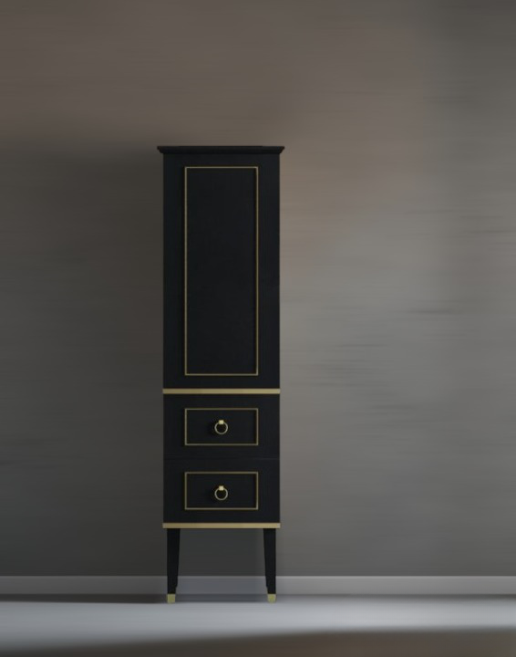 Solid Wood Floor Mount Linen Tower vanity