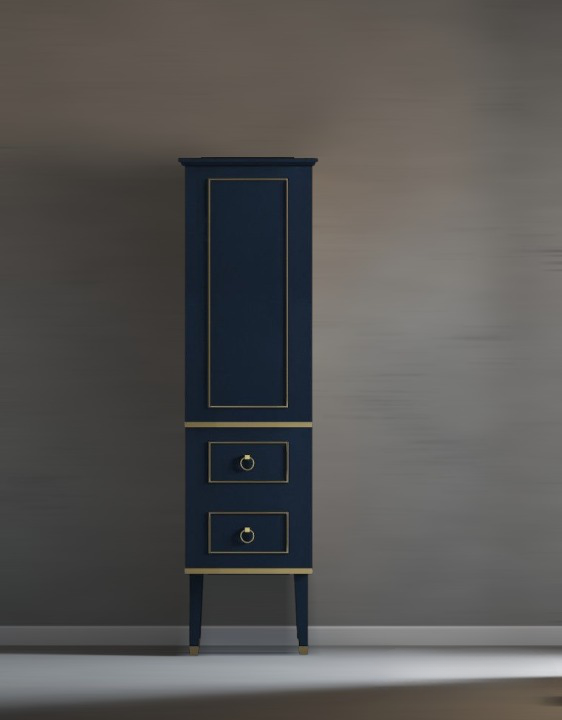 Solid Wood Floor Mount Linen Tower vanity