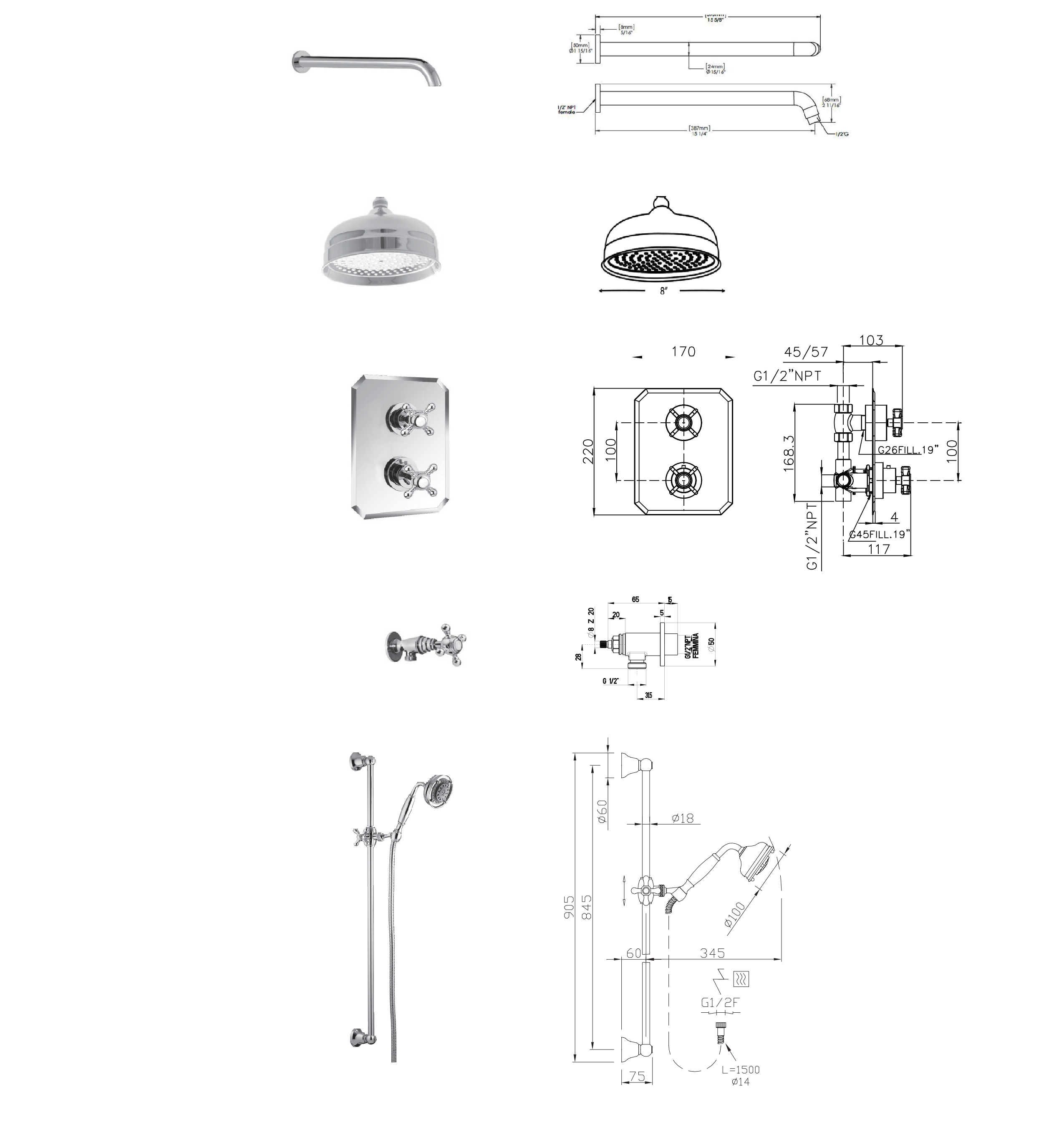 AQUADESIGN DISEGNO™ JULIA SHOWER SYSTEM 37JX