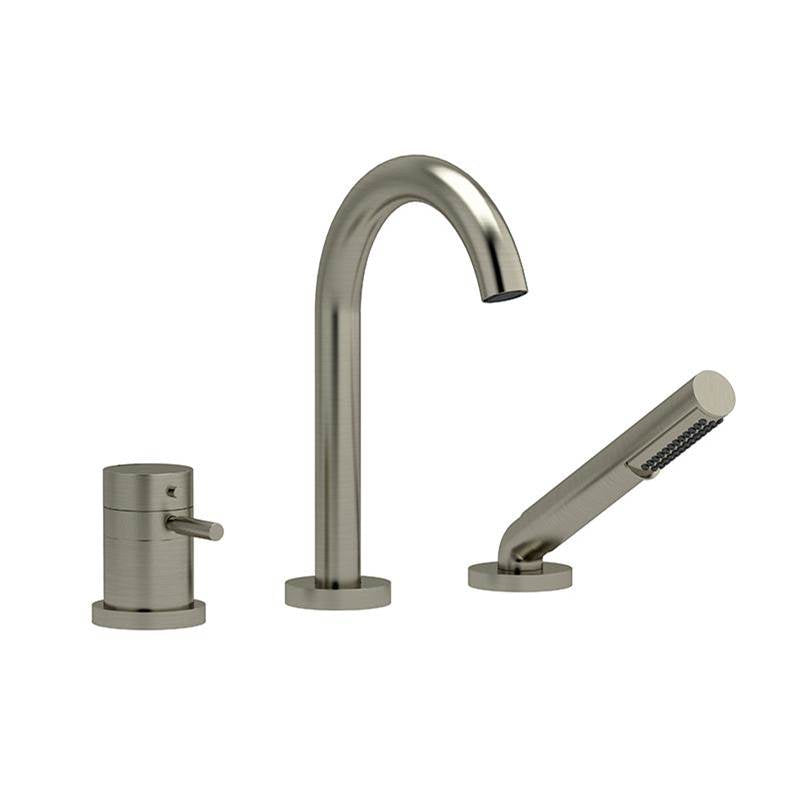 Riobel Riu 2-way 3-piece Type T coaxial deck-mount tub filler with hand shower