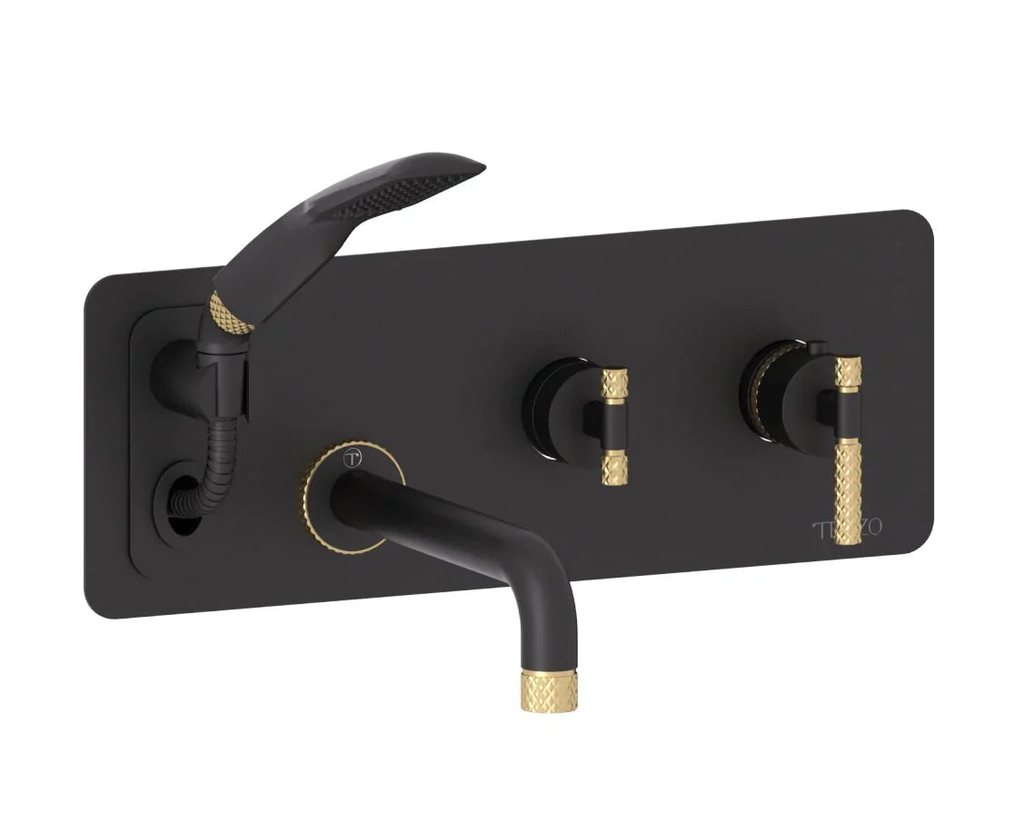 Tenzo BELLACIO-C Wall Mount Tub Filler With Retractable Hose