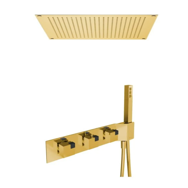 AQUADESIGN OCUBE SHOWER VALVE WITH HAND SHOWER AND 16" RAIN HEAD