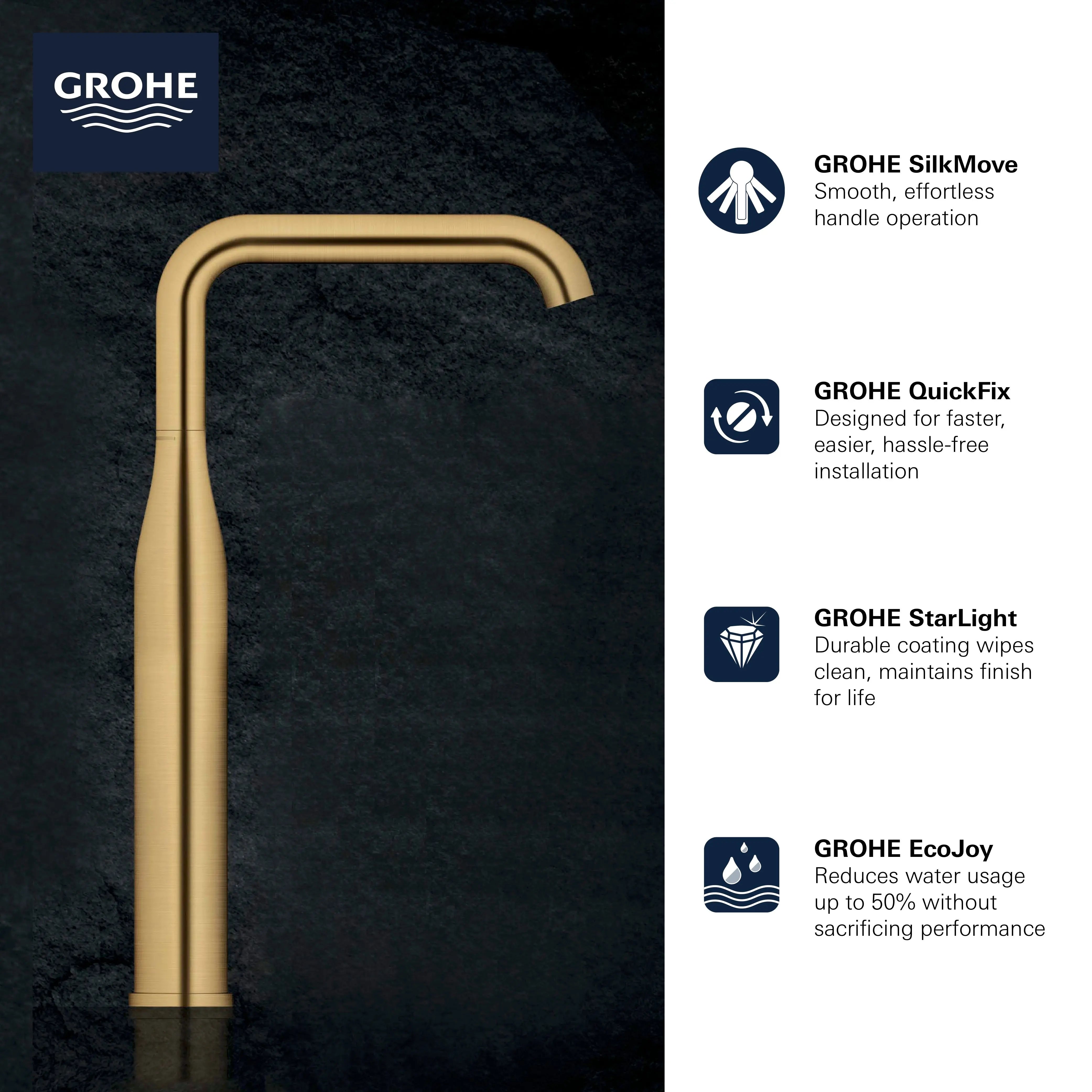 Grohe ESSENCE NEW OHM BASIN U-SP SMOOTH B. US  Brushed Cool Sunrise 23538GNA - Plumbing Market