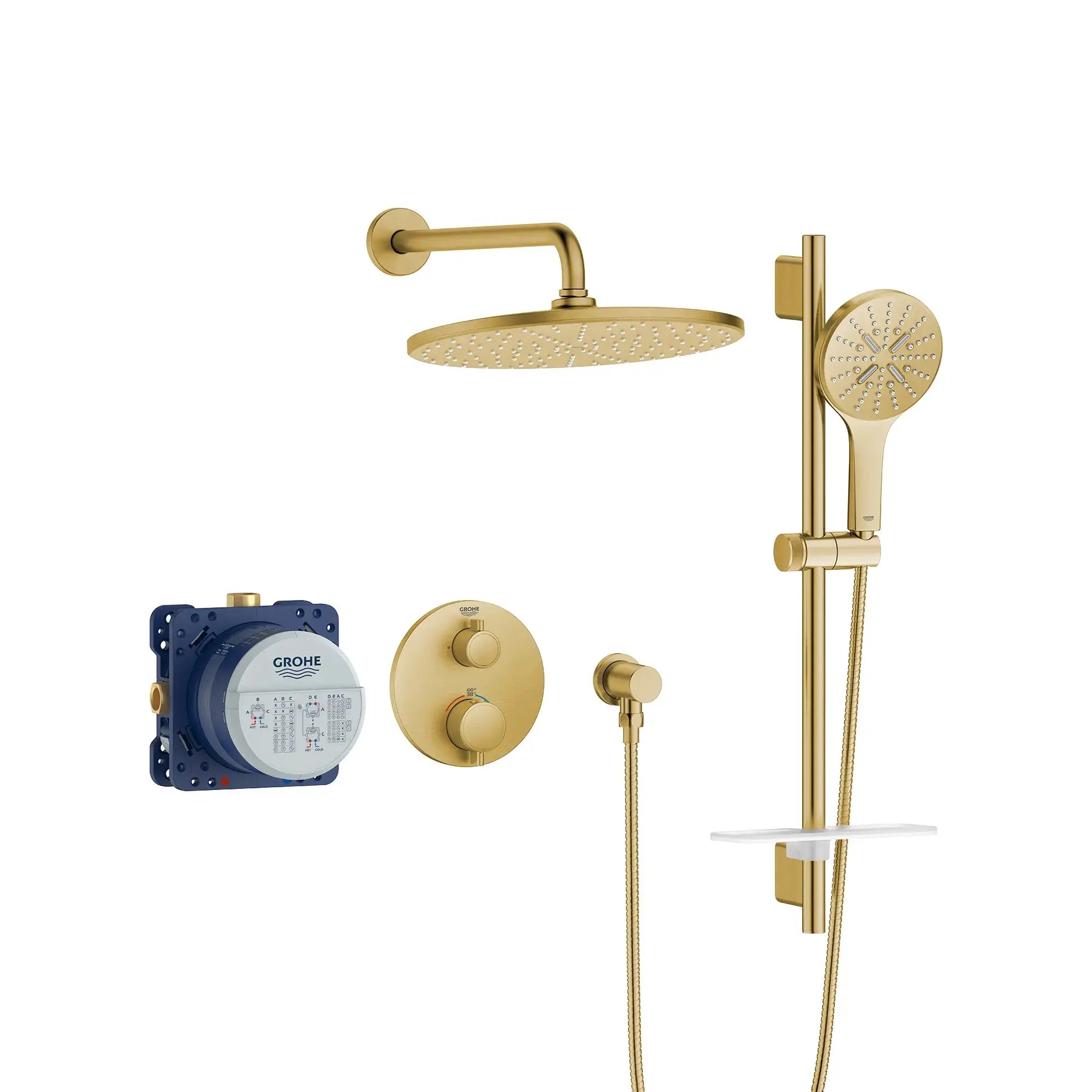 Grohe RAINSHOWER THM SHOWER SYSTEM CA  Brushed Cool Sunrise 103066GN00 - Plumbing Market