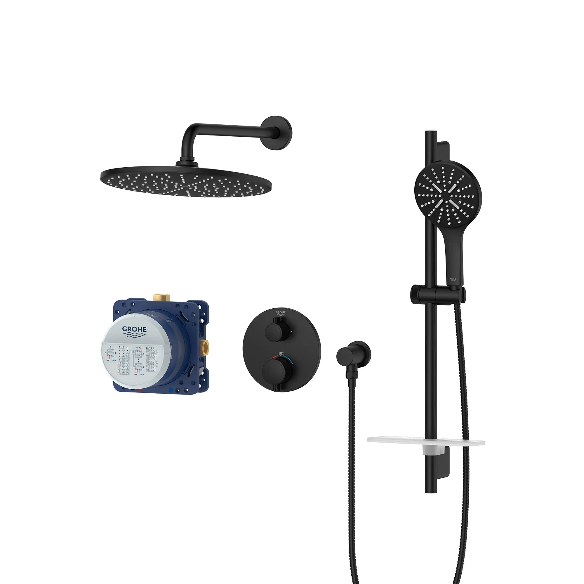Grohe RAINSHOWER THM SHOWER SYSTEM CA Matte Black 1030662430 - Plumbing Market