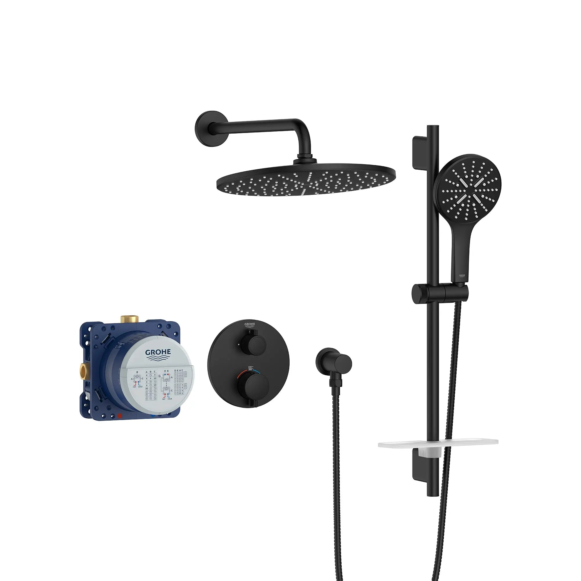 Grohe RAINSHOWER THM SHOWER SYSTEM CA Matte Black 1030662430 - Plumbing Market