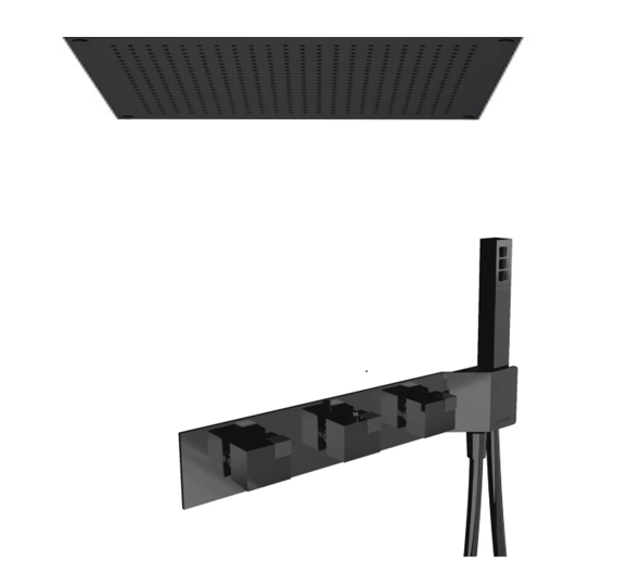 AQUADESIGN OCUBE SHOWER VALVE WITH HAND SHOWER AND 16" RAIN HEAD
