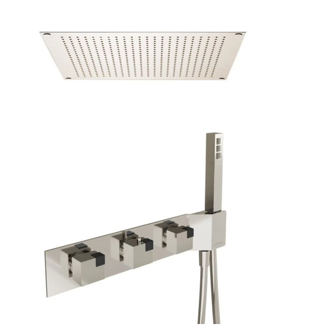 AQUADESIGN OCUBE SHOWER VALVE WITH HAND SHOWER AND 16" RAIN HEAD