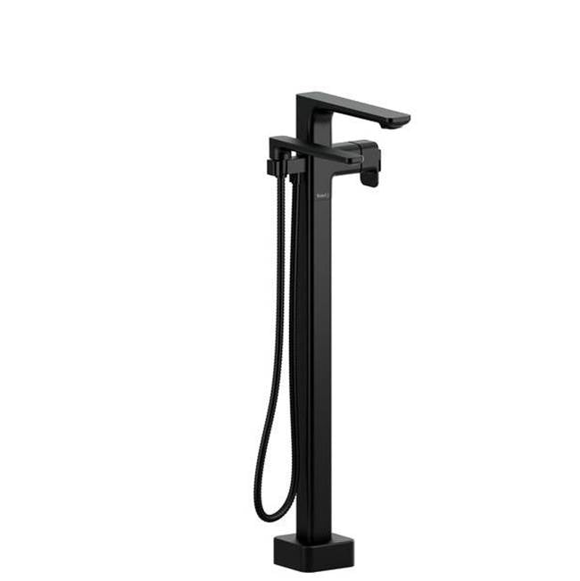Riobel Equinox 2-way Type T coaxial floor-mount tub filler with hand shower