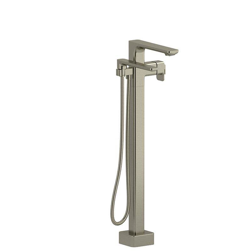 Riobel Equinox 2-way Type T coaxial floor-mount tub filler with hand shower