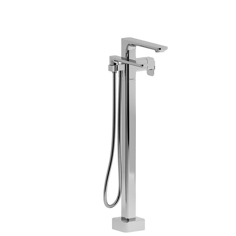 Riobel Equinox 2-way Type T coaxial floor-mount tub filler with hand shower