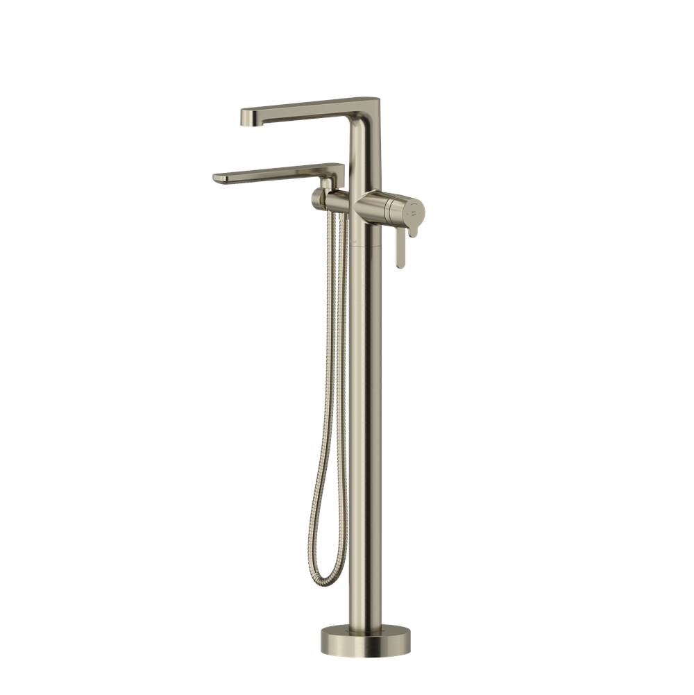 Riobel Nibi 2-way Type T (thermostatic) coaxial floor-mount tub filler with hand shower