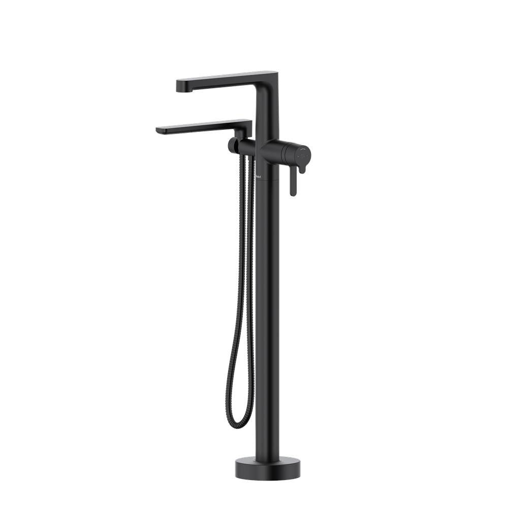 Riobel Nibi 2-way Type T (thermostatic) coaxial floor-mount tub filler with hand shower