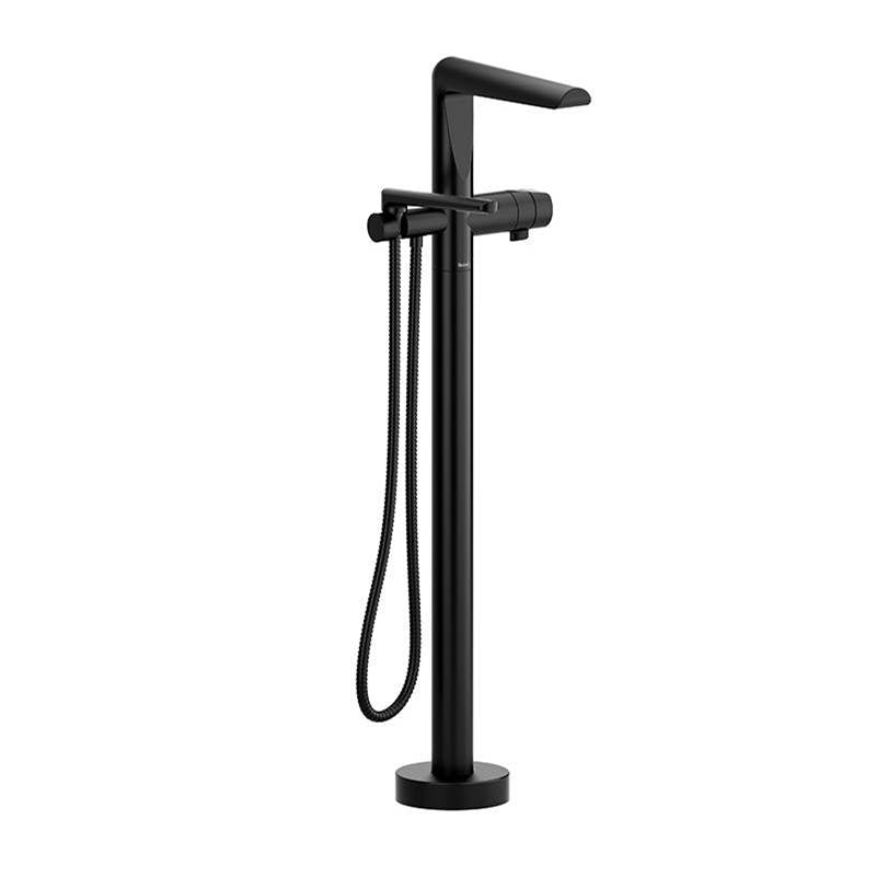 Riobel parabola 2-way Type T  coaxial floor-mount tub filler with hand shower