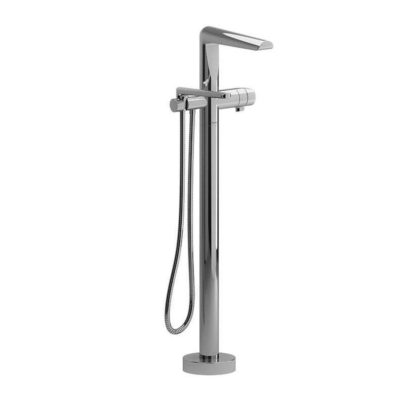 Riobel parabola 2-way Type T  coaxial floor-mount tub filler with hand shower