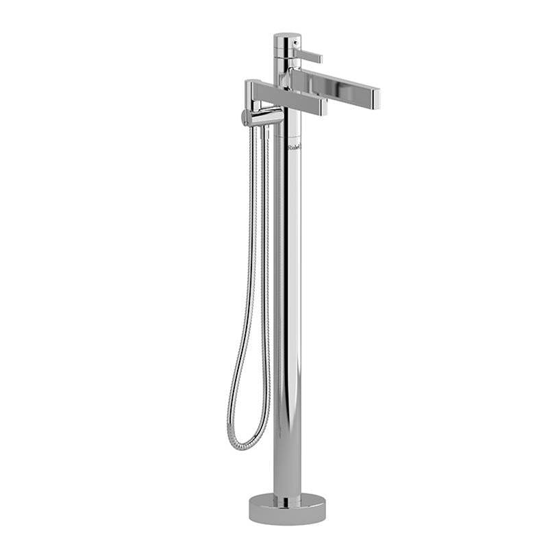 Riobel paradox 2-way Type T coaxial floor-mount tub filler with hand shower
