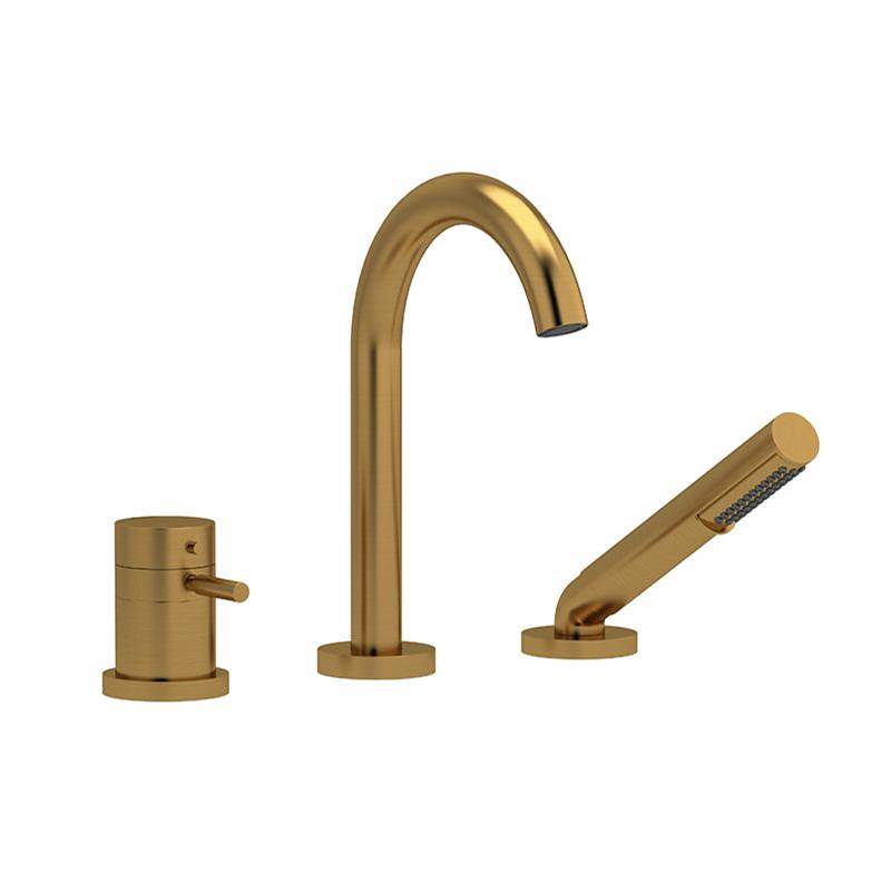 Riobel Riu 2-way 3-piece Type T coaxial deck-mount tub filler with hand shower