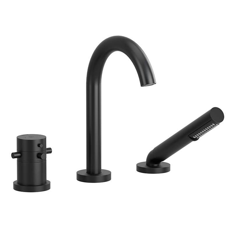 Riobel Riu 2-way 3-piece Type T coaxial deck-mount tub filler with hand shower