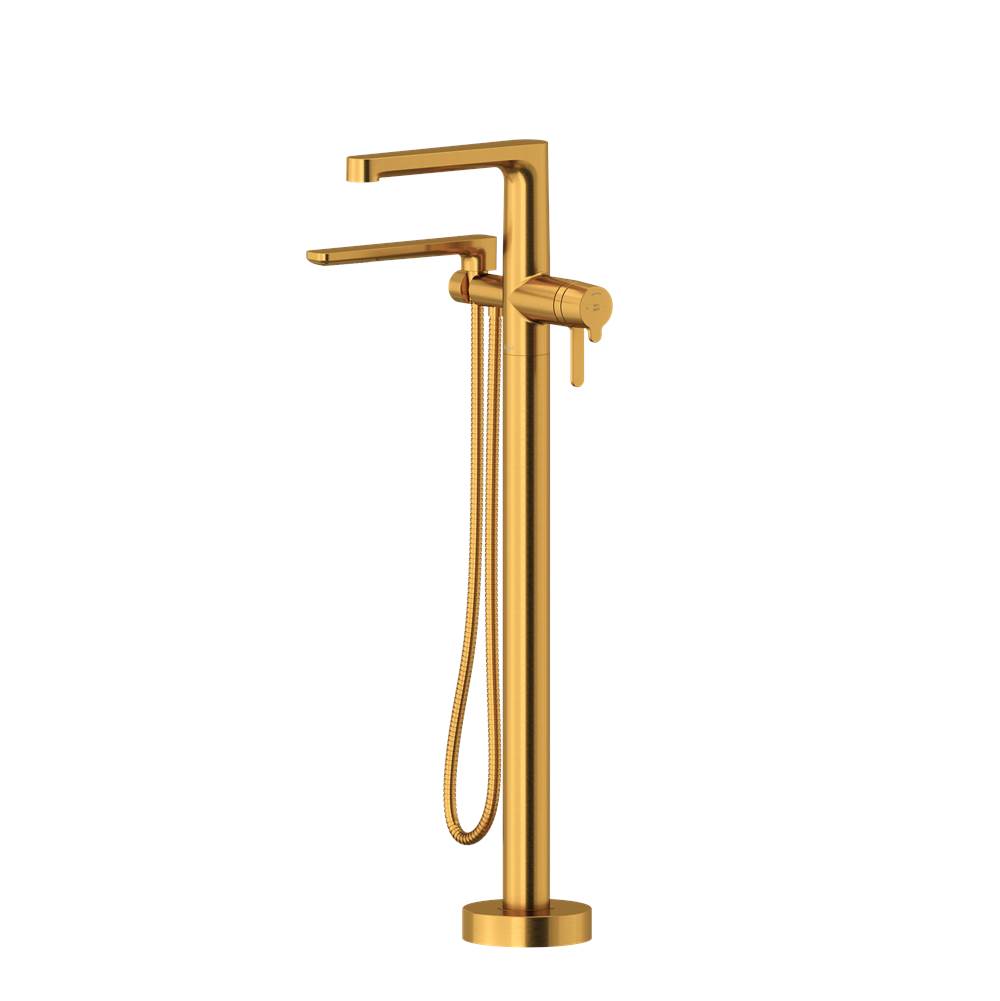 Riobel Nibi 2-way Type T (thermostatic) coaxial floor-mount tub filler with hand shower