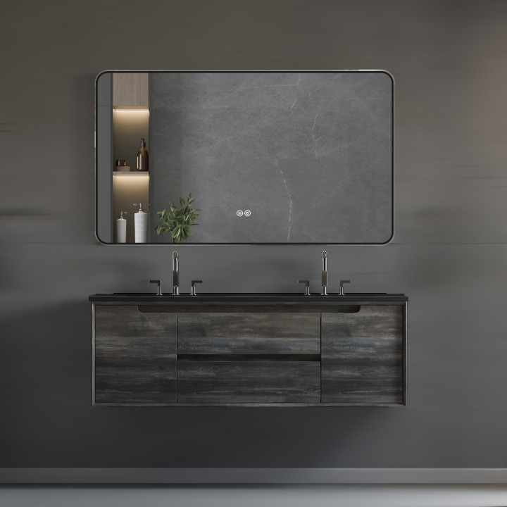 M4 60 In Wall Mount Double Sink Vanity