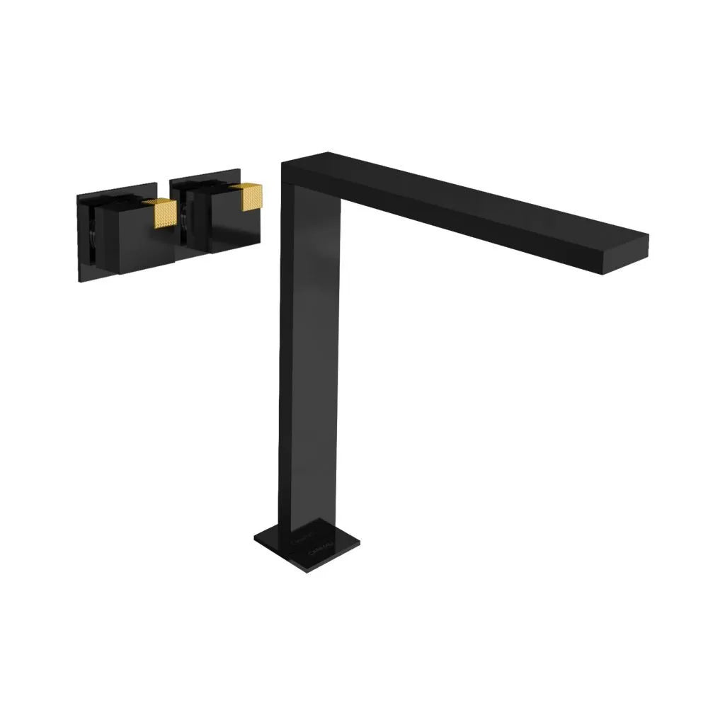 NEW R AQUADESIGN OCUBE WALL-MOUNTED HIGH CONTROLS LAV FAUCET