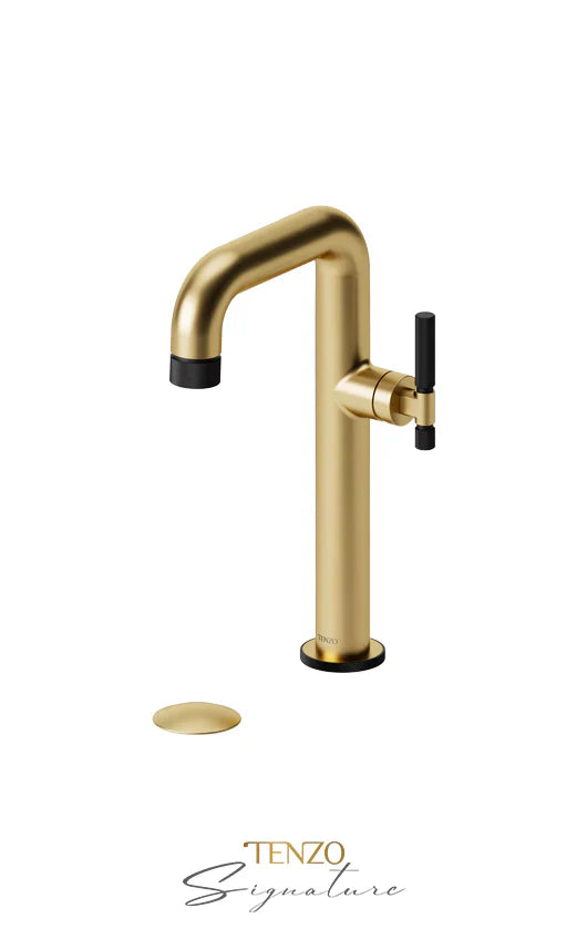 Tenzo BELLACIO-F10H Tall Single Hole Lavatory Faucet With Drain