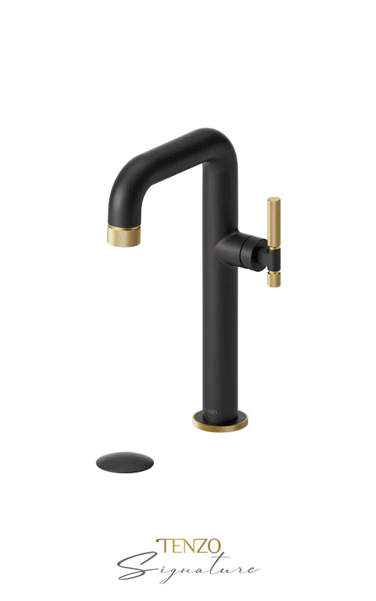 Tenzo BELLACIO-F10H Tall Single Hole Lavatory Faucet With Drain