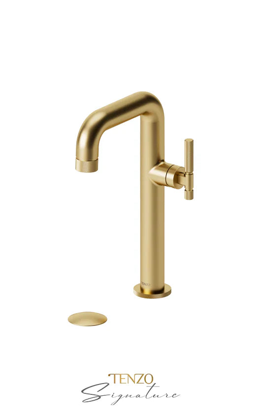 Tenzo BELLACIO-F10H Tall Single Hole Lavatory Faucet With Drain