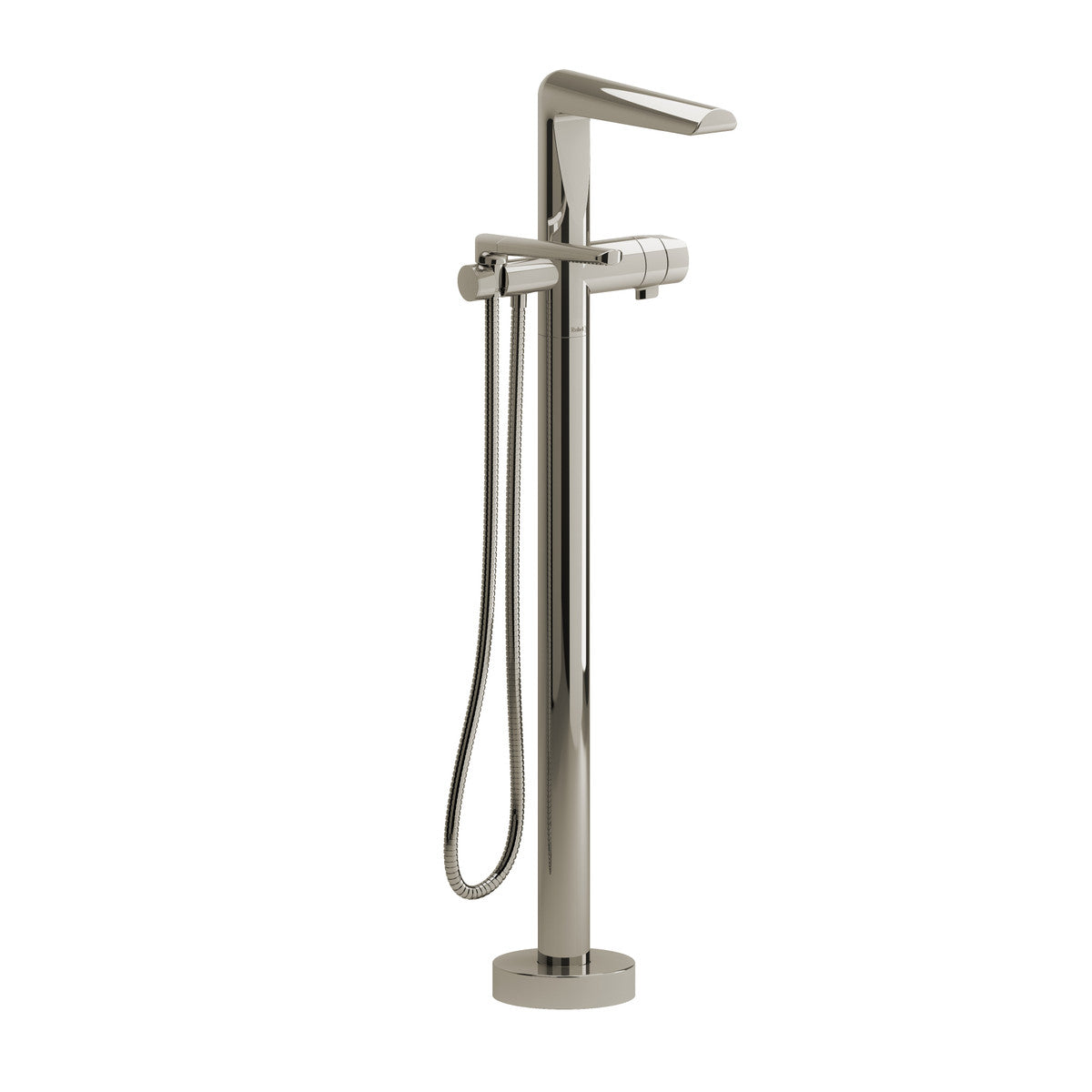 Riobel parabola 2-way Type T  coaxial floor-mount tub filler with hand shower