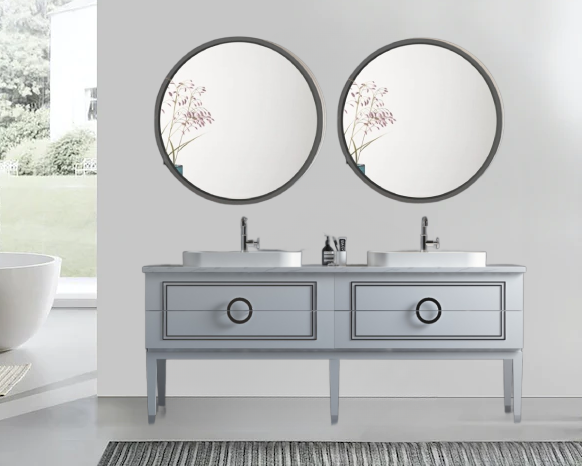 Sarah 60 inch  Floor Mount Double Vessel Sink Vanity