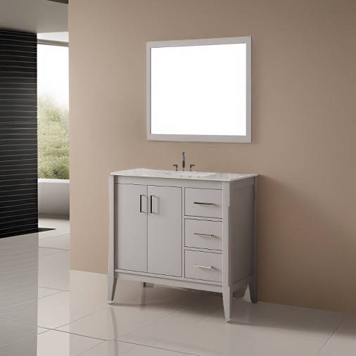 Essence 36 inch Floor Mount Single Sink Vanity with Left Hand Drawers