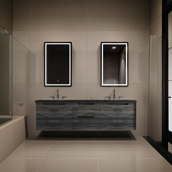 M4 72 In Wall Mount Double Sink Vanity