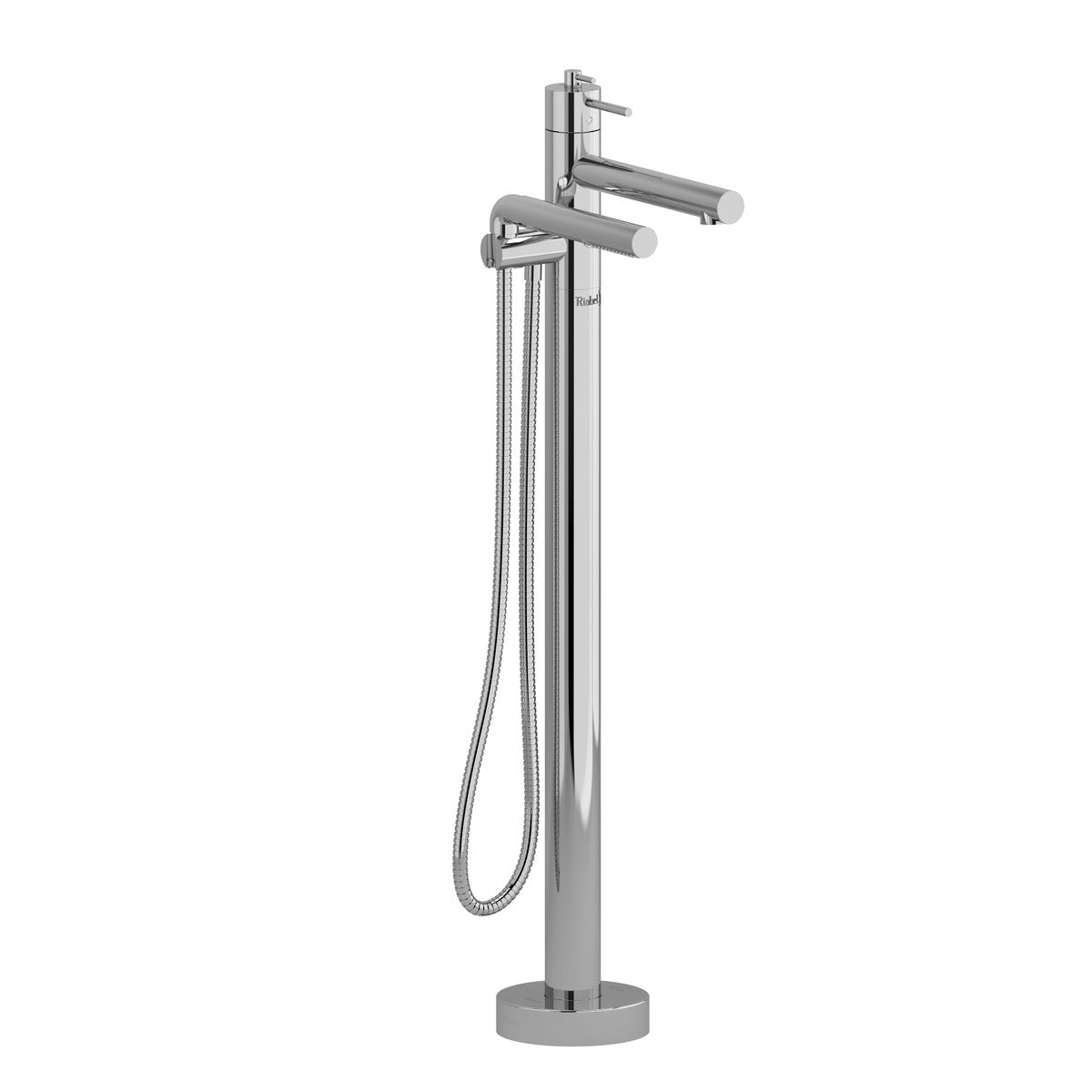 Riobel GS 2-way Type T coaxial floor-mount tub filler with hand shower